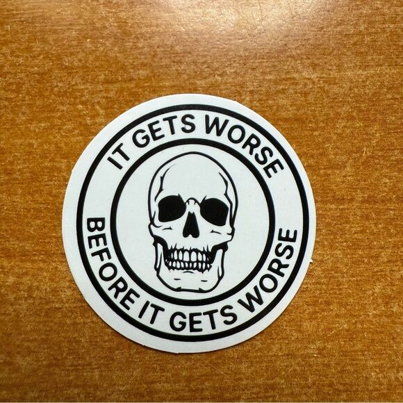 Skull Sticker with Motivational Quote - Picture 1 of 1